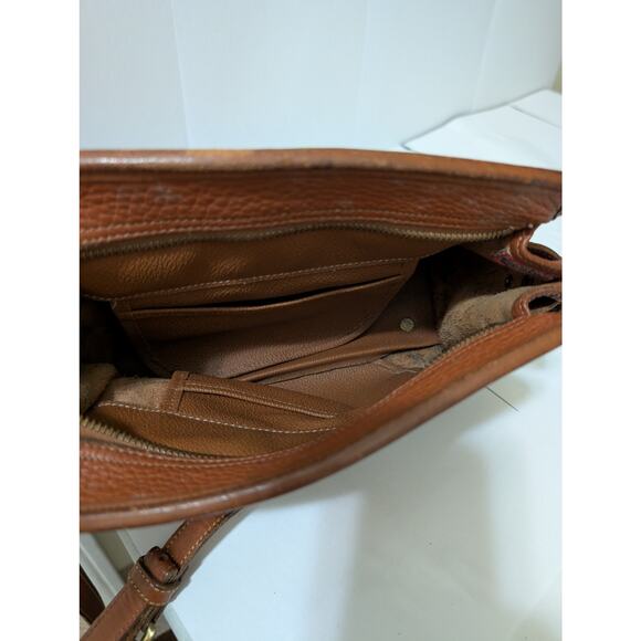 Vintage Dooney and Bourke Brown Crossbody All Weather Leather Bag with Buckles - Picture 8 of 10